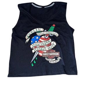 Harley Davidson Women’s Sleeveless Top: HD of Dublin, Ireland: Tattoo Art